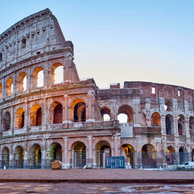 Colosseum at sunrise in Rome, Italy