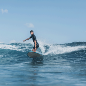 Surfing in Nazare, Portgual