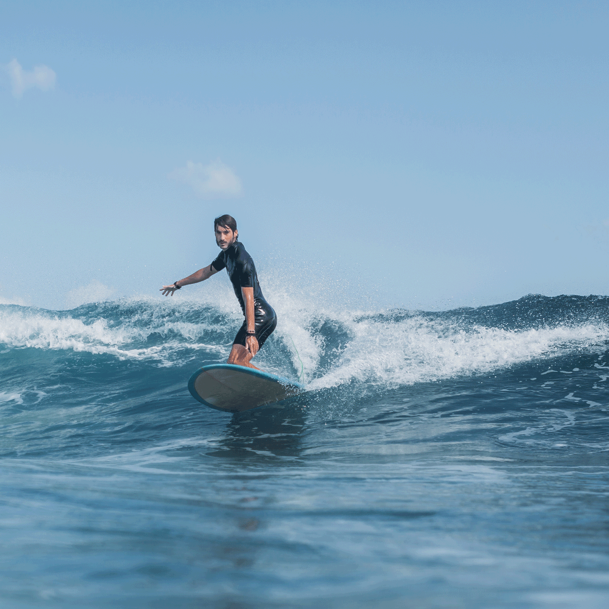 Surfing in Nazare, Portugal